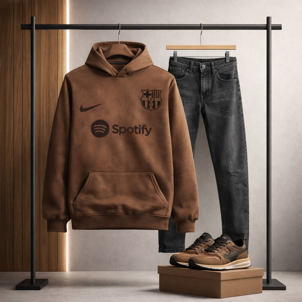 هودی مدل بارسلونا-قهوه ای